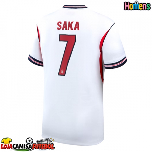 Camisa de Futebol Inglaterra Bukayo Saka #7 Equipamento Principal Mundo 2026 Manga Curta